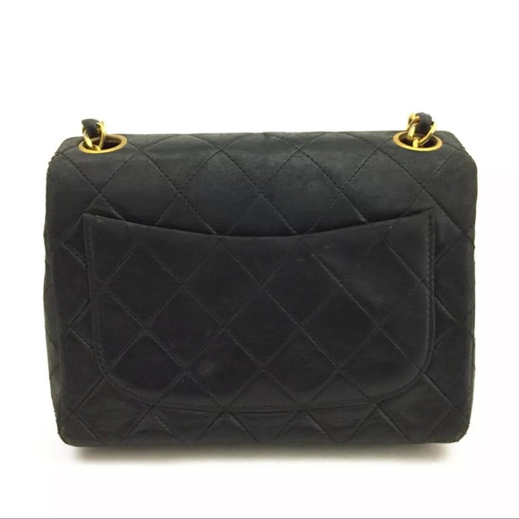 CHANEL Classic Leather Mini Flap Bag: 24k Gold Chain Crossbody Bag - Picture 8 of 14